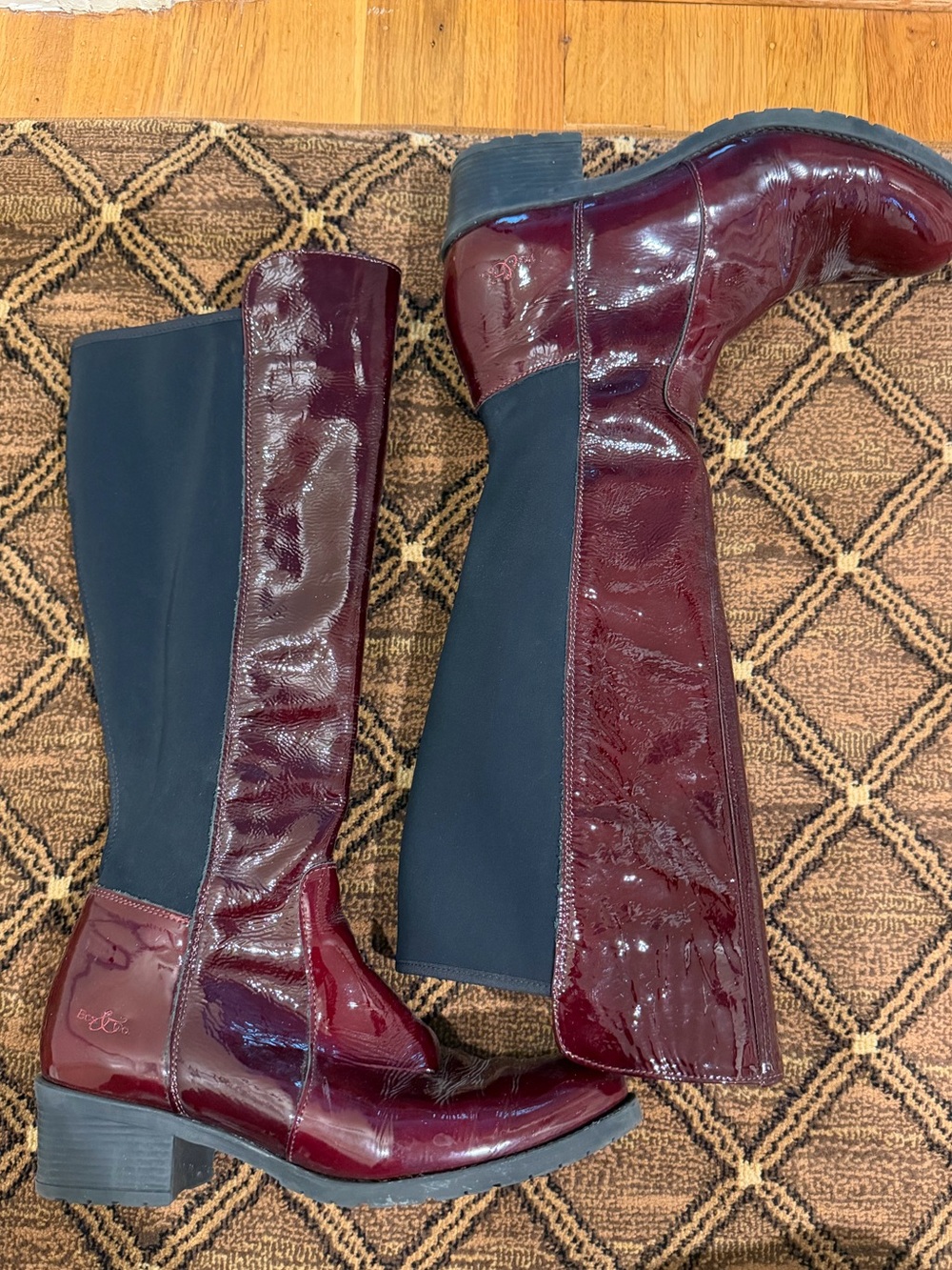 Bos. & Co. Burgundy Patent Leather Knee-High Boots | EU 38 / US 7.5–8